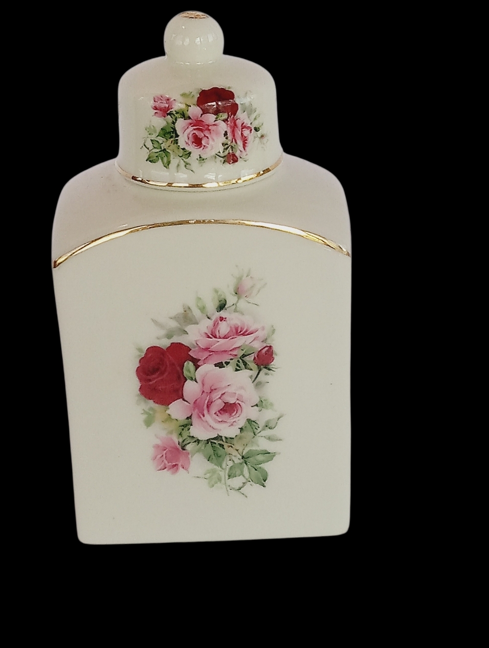 Formalities By Baum Bros Victorian Rose Pattern Porcelain Ginger Jar